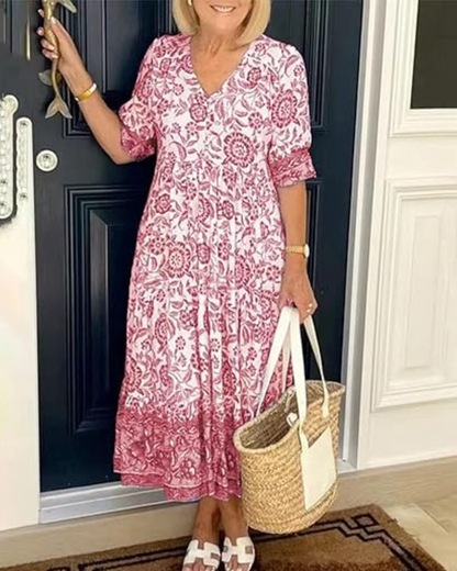 ARIAS - ROBE À COL EN V BOHEMIAN