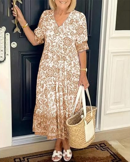 ARIAS - ROBE À COL EN V BOHEMIAN